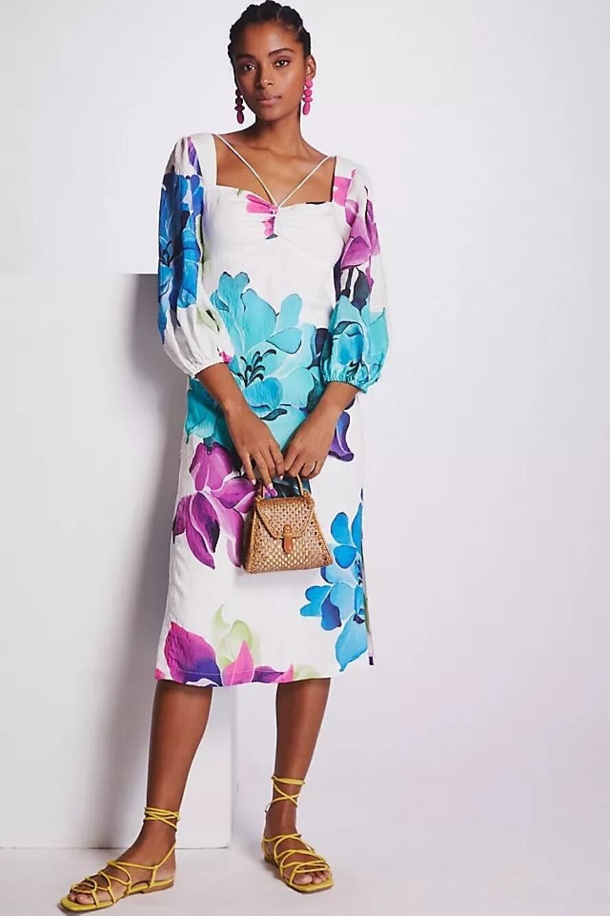 Maeve by Anthropologie Printed Midi Dress